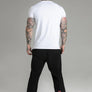 SikSilk - White Muscle Fit T-Shirt